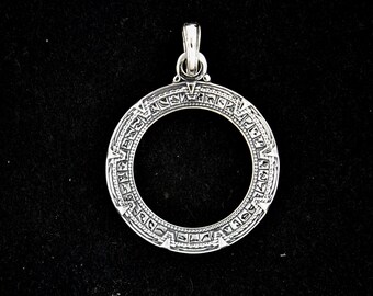 Stargate Pendant in Sterling Silver