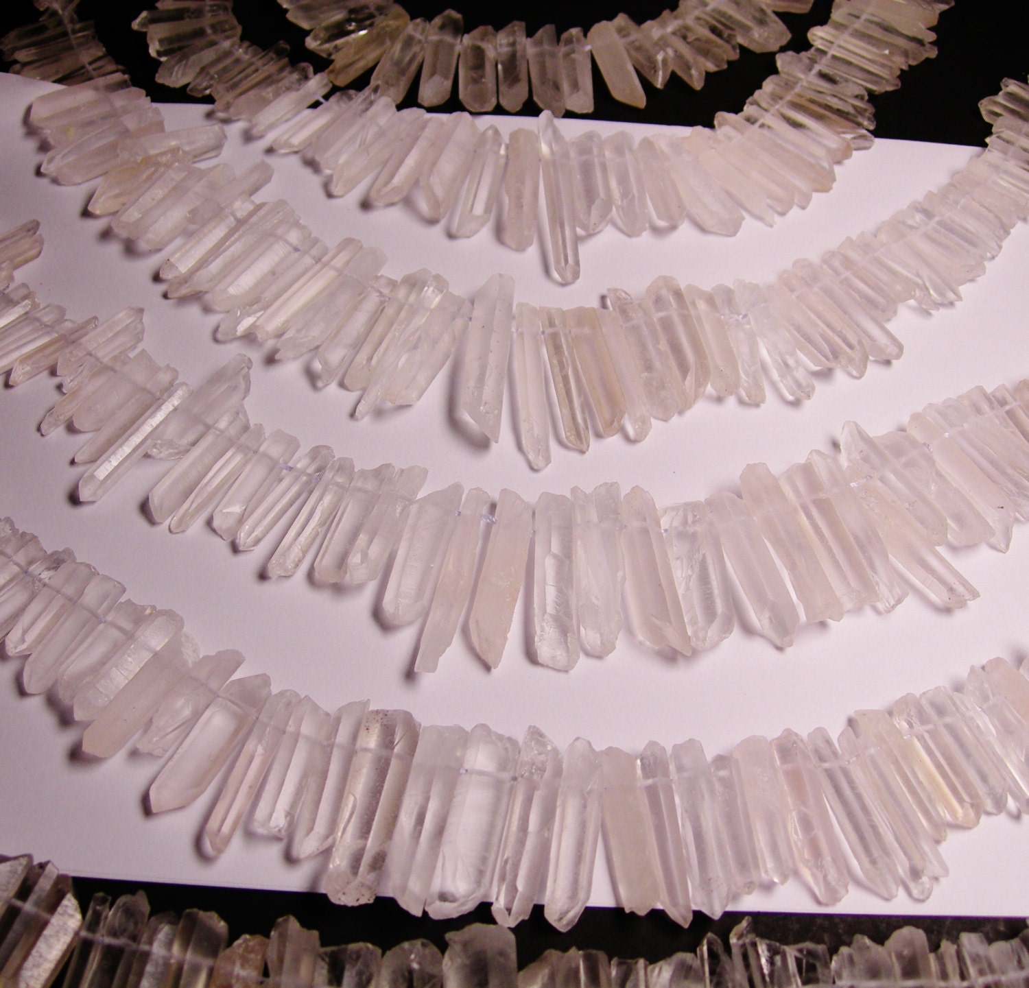 Quartz crystal points top drilled 60 pcs mix size full