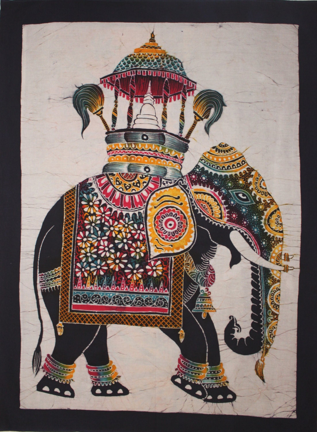 Batik Wall Hanging Elephant Tapestry Batik Art Hand made