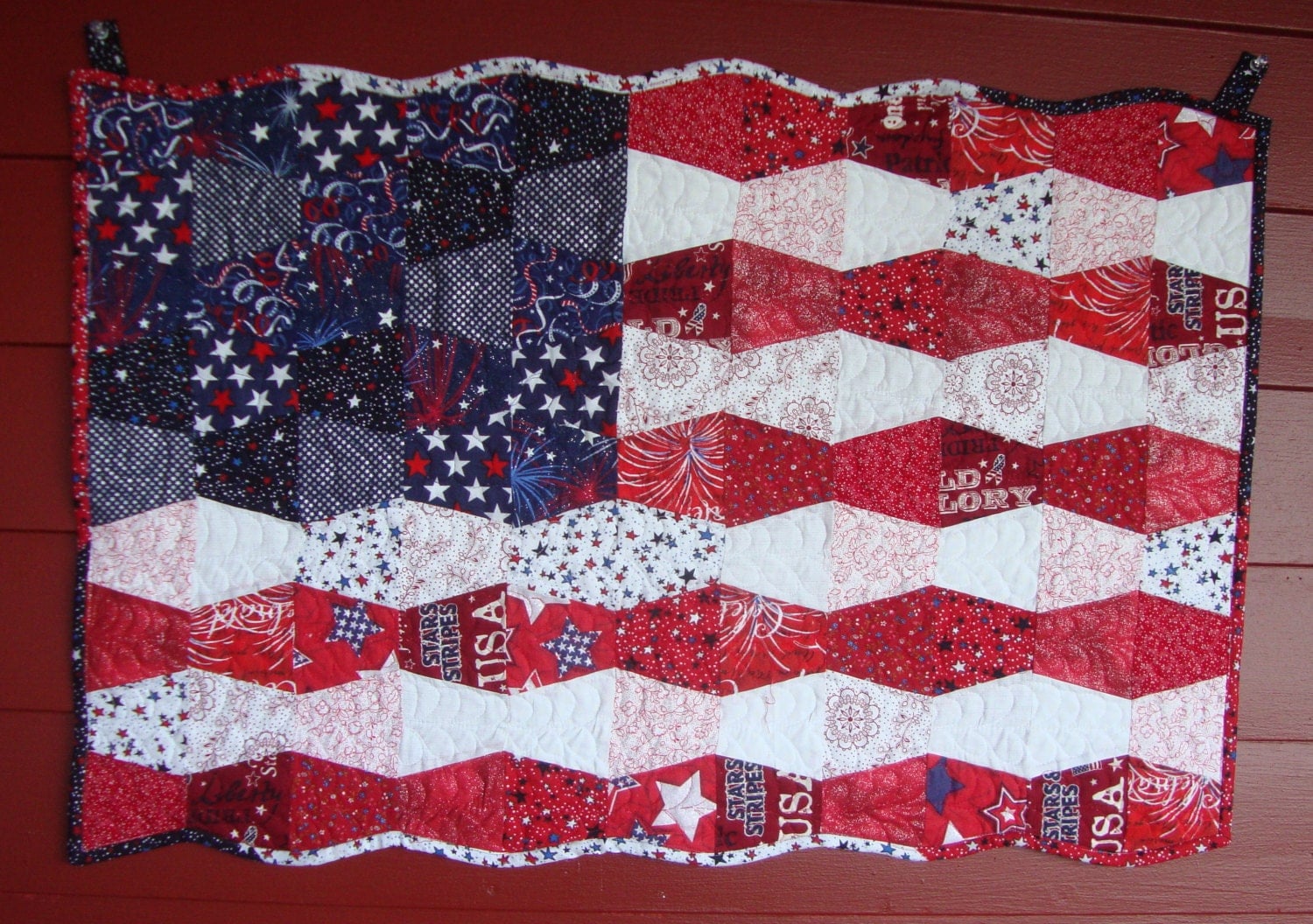 Made To Order American Flag Quilted Wall Hanging Tumbler Red