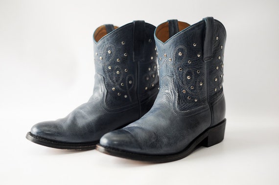 ladies navy blue cowboy boots