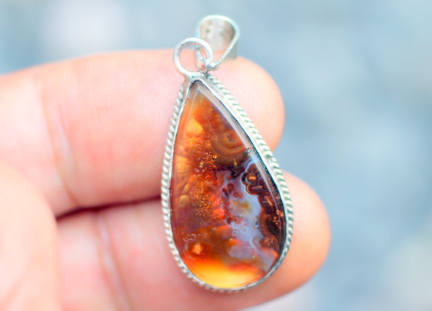 Fire Agate Sterling Silver Mexican Jewelry By Fireagate On Etsy 