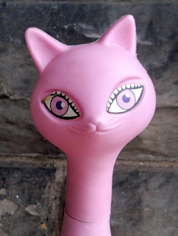 Pink Plastic Siamese Cat Kitty Bubble Bath Bottle