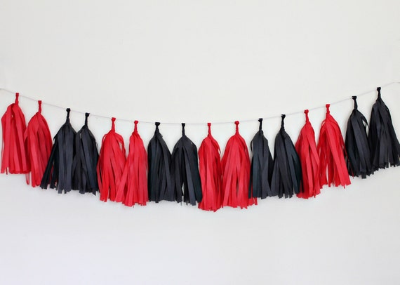 Tissue Tassel Garland Kit - Red and Black Il_570xn