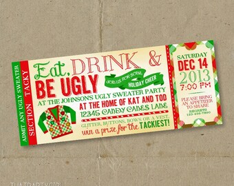 christmas party ticket template free