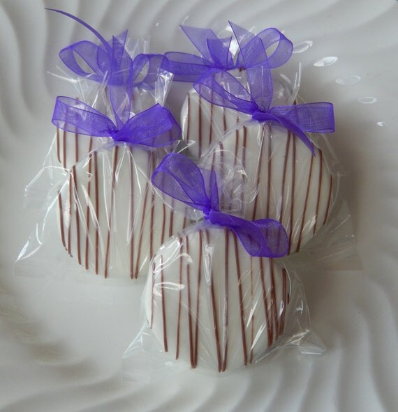 75 edible wedding cookie favors - Dipped Oreo Cookies for bridal and baby showers, rehearsal dinner, oot bags, birthday anniversary favors Il_570xn