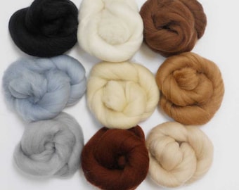 Felting Wools - Merino Wool Tops - NEUTRAL Tones