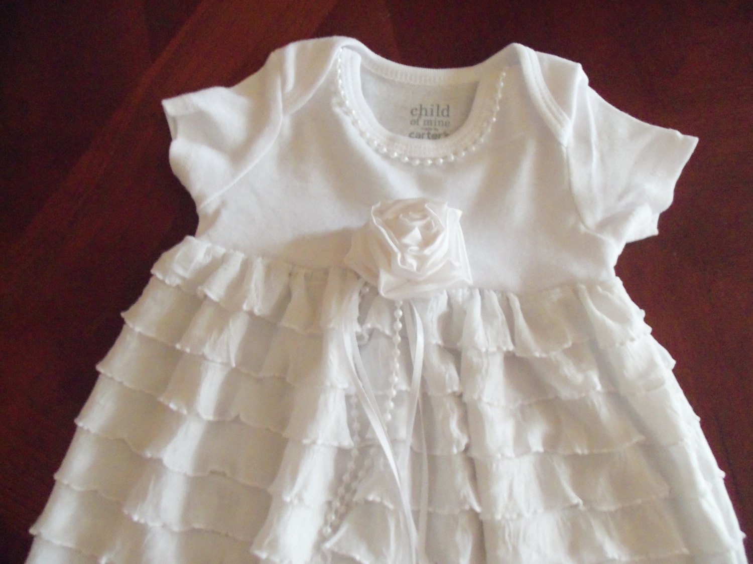 white preemie gown