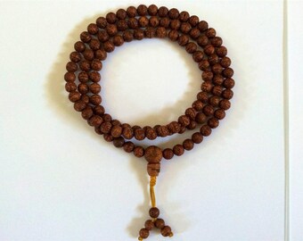 Tibetan mala High quality Raktu Seed mala 108 round bead 8mm for meditation BSM-127