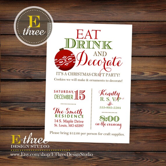 Home Crafted Christmas Part Invitations 5