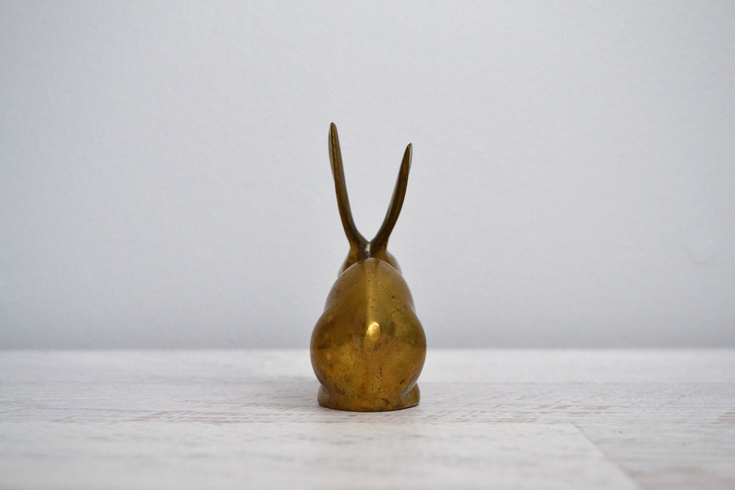 Vintage Brass Figurine Bunny Rabbit Gold Tone Hollywood