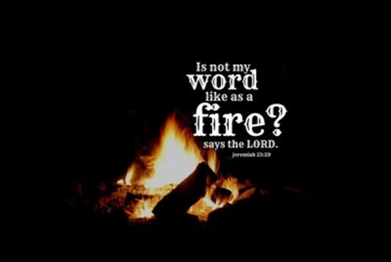 Items similar to Bible verse fire Scripture art print Jeremiah 23 ...