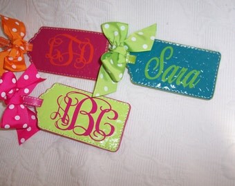 Personalized Luggage Tag LIME & HOT PINK