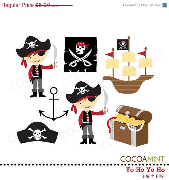 Yo Ho Yo Ho Pirate Clip Art by cocoamint on Etsy