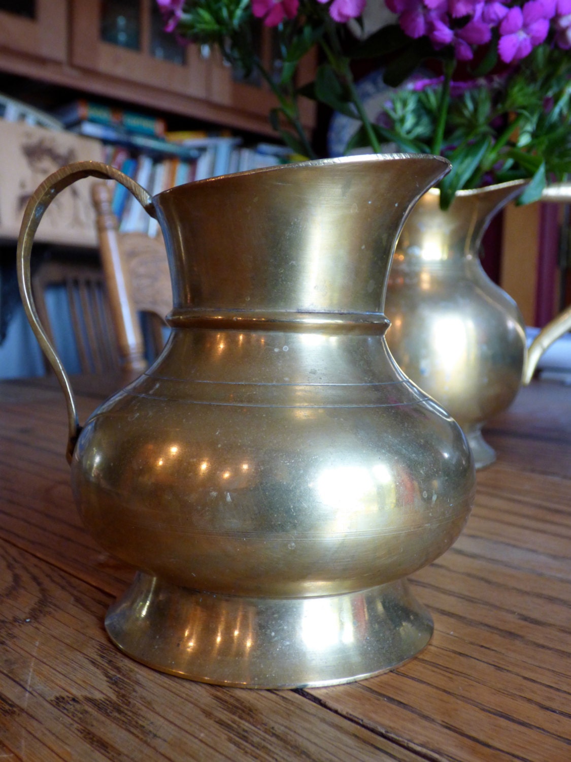 Vintage Small Solid Brass Pitcher From India Haute Juice