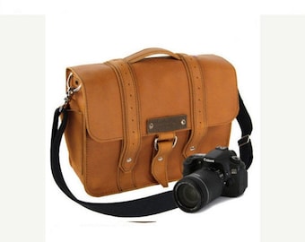 Items similar to Made in Germany Brown Leather Camera Case on Etsy