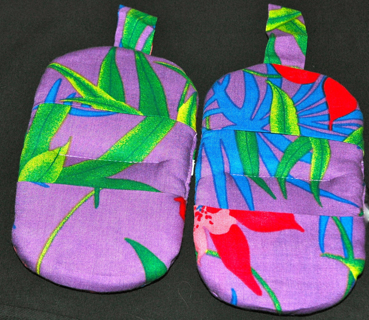 Mini Microwave & Oven Mitts 1 Set of Purple Floral