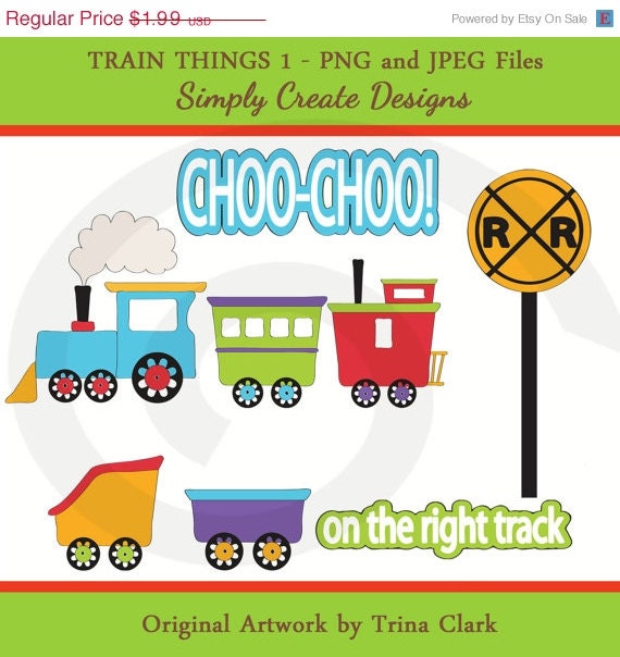 Trains Clipart Boys Trains Clip art Commercial and Personal Use Il_570xn