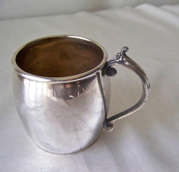 silver  Cup  Silver Shower cups Childs Plate Baby Childs baby Cup Gift Baby vintage Cup Vintage
