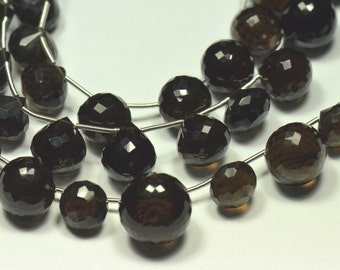 SALE 9mm - 11mm 20 Smokey Quartz Onion briolettes SMKB002