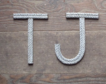 8 INCH Rope Letters Custom Upcycled Rope Nautical Decor Great For Nursery or Weddings