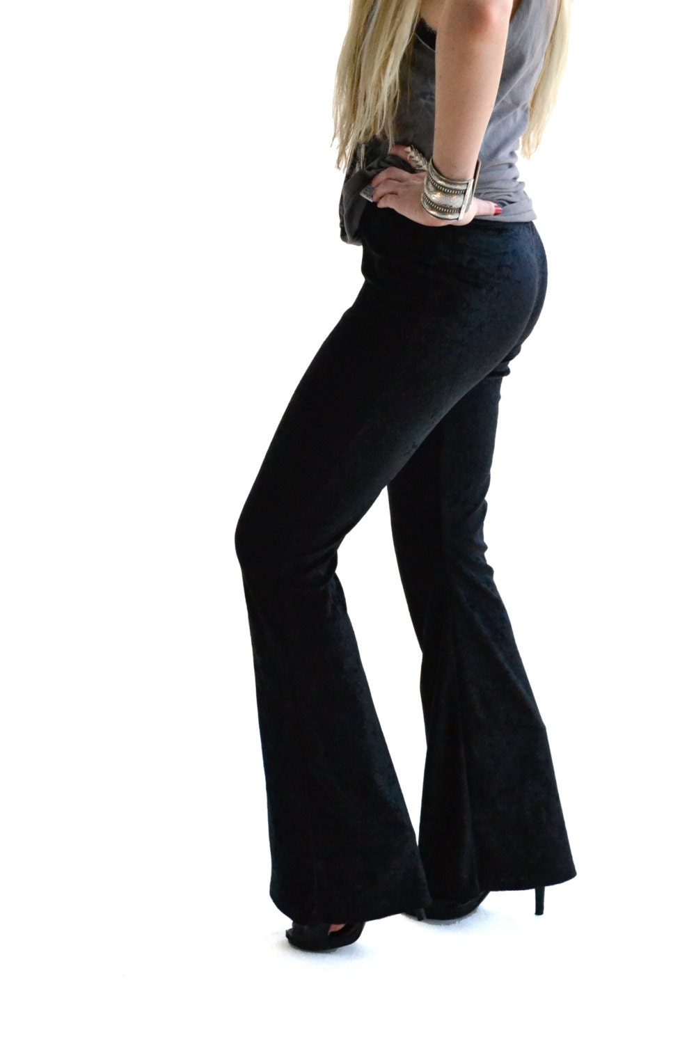 plus size velvet bell bottoms