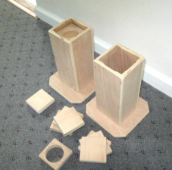 Items similar to Furniture Risers, Adjustable from 4 inches to 8 Inches, All Wood Construction