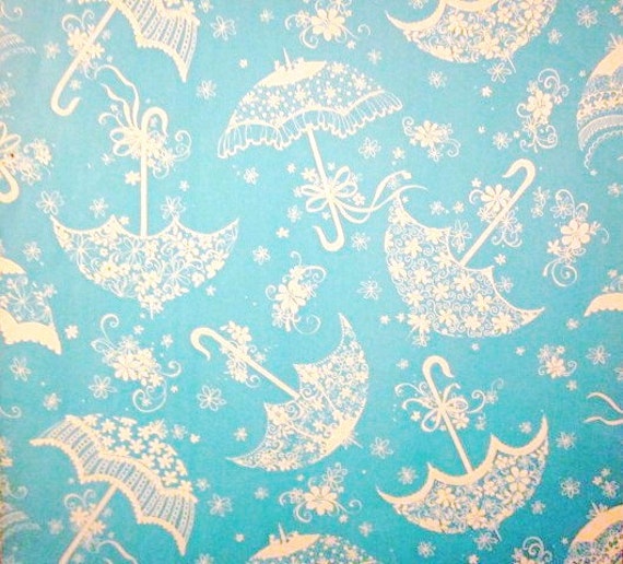 Vintage Wrapping Paper - General Shower - Blue or Green - 1960 Gift Wrap - One Sheet of your choice