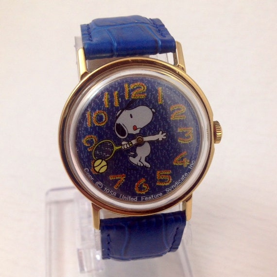 Vintage SNOOPY Tennis Mechanical Watch ca.1958 by ForeverTimeless1