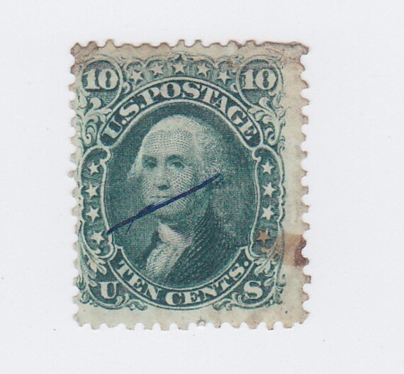 10 cent Washington US Postage Stamp by antiquario on Etsy