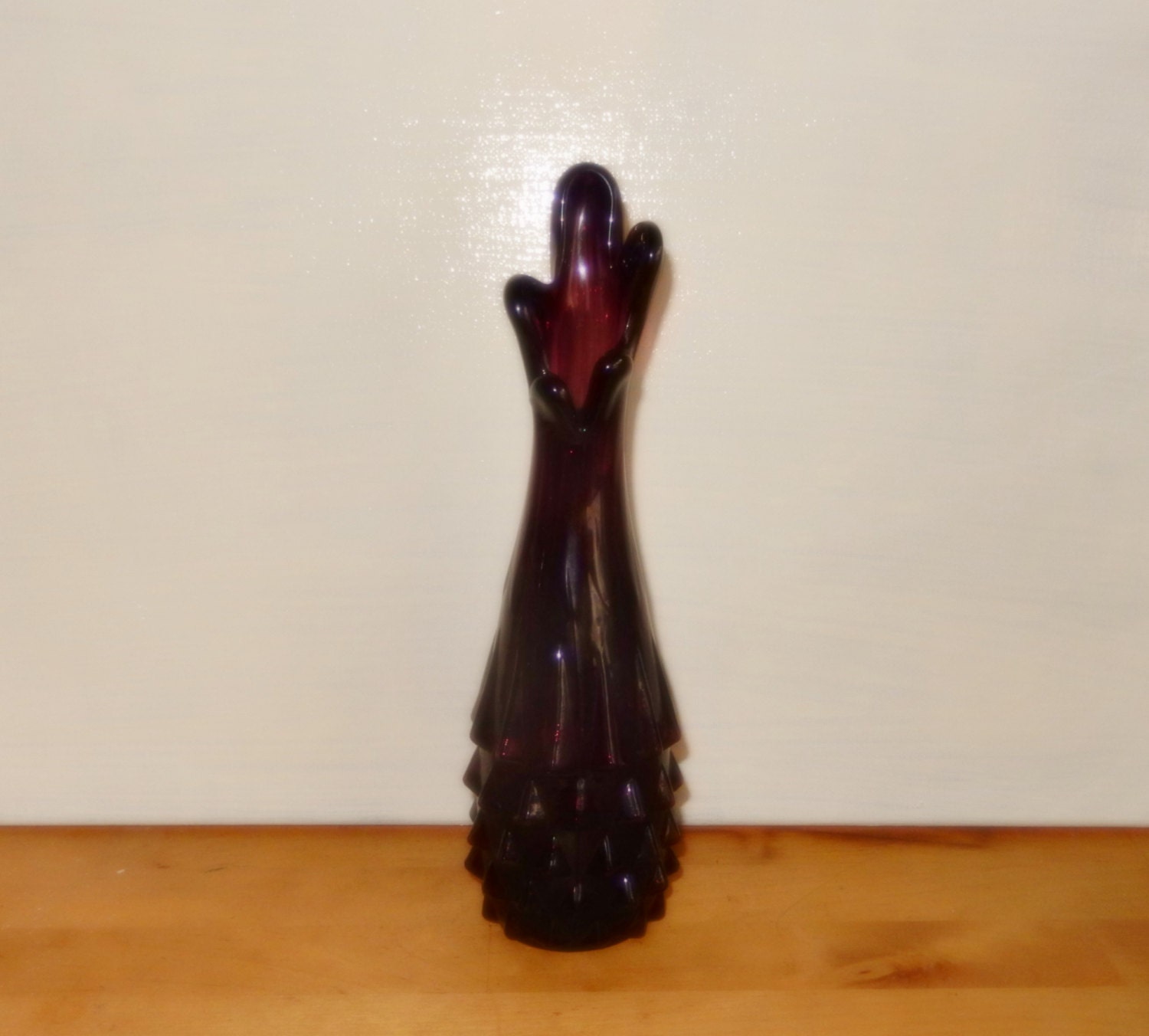 Dark purple Vintage art glass vase by by MyHighStreetBoutique