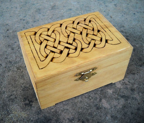 Medium Size Wood Burned Celtic Knot Box by CountryHillCreations