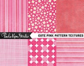 60% OFF SALE Digital Papers Mod Pink Pattern Digital Scrapbooking Paper Girly Stripes Polka Dots Instant Download Il_170x135