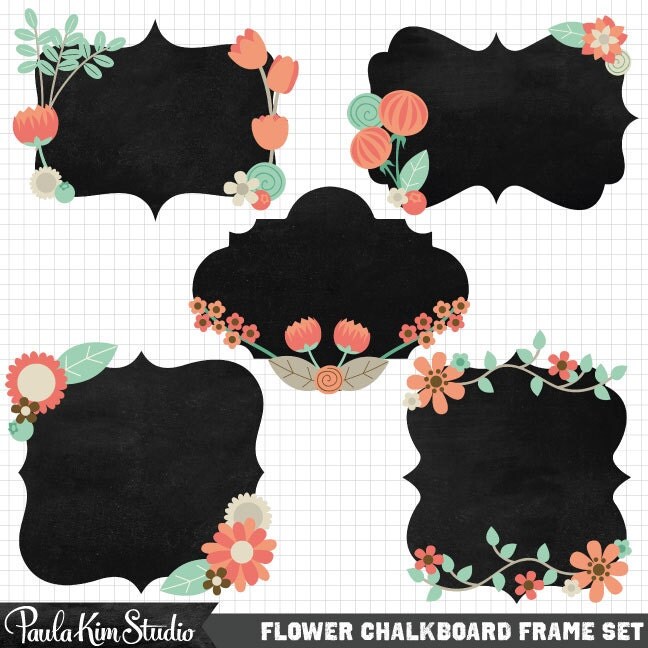 free chalkboard flower clipart - photo #36