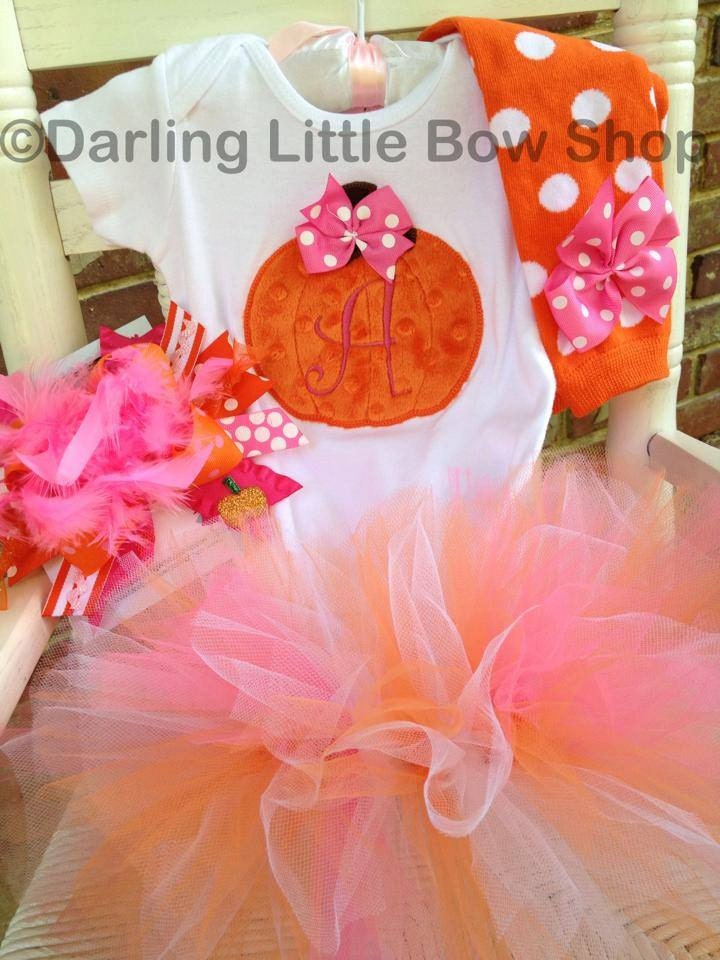 FREE SHIPPING Baby Girl Pumpkin Tutu Outfit Pretty Pink