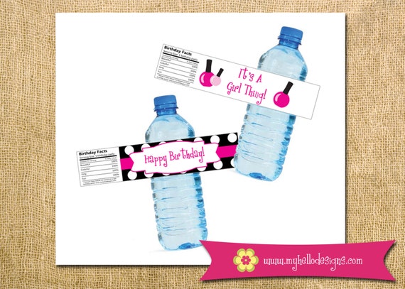 Instant Download Printable DIY Spa Water Bottle Labels
