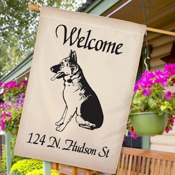 Personalized Dog Breed Welcome House Flag house flag large