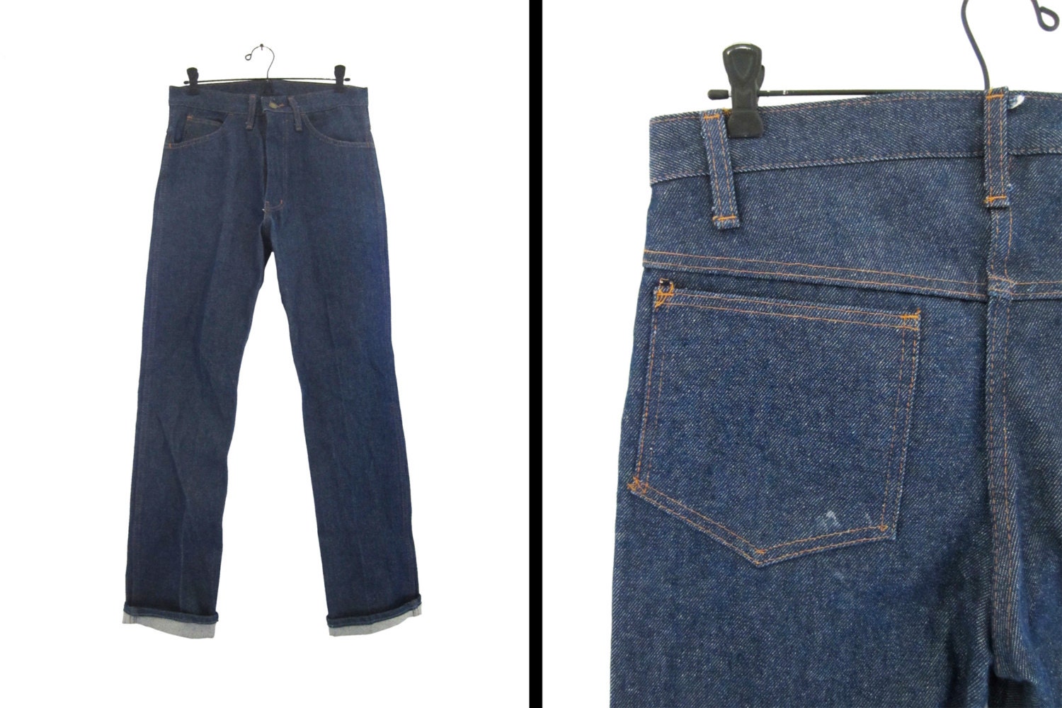 Vintage Prison Jeans Dark Rigid Denim Made in USA by MemoryVintage