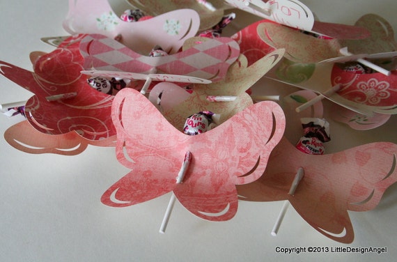Download Lollipop Butterfly paper craft favor digital cutting files: