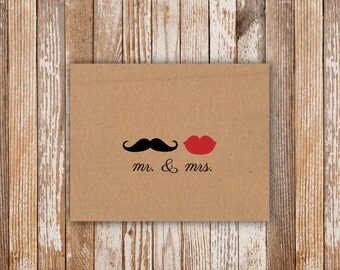 Mr & Mrs Thank You Card - Physical Cards. Thank You. Wedding Shower Thank You Cards.