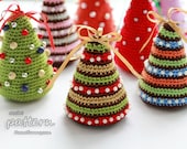Crochet Pattern - Little Colorful Christmas Trees (Pattern No. 052) - INSTANT DIGITAL DOWNLOAD