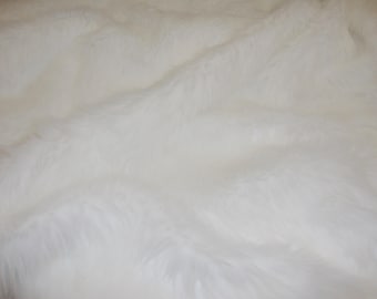 Fur faux fake White shaggy faux fur fabric by the yard 60" wide