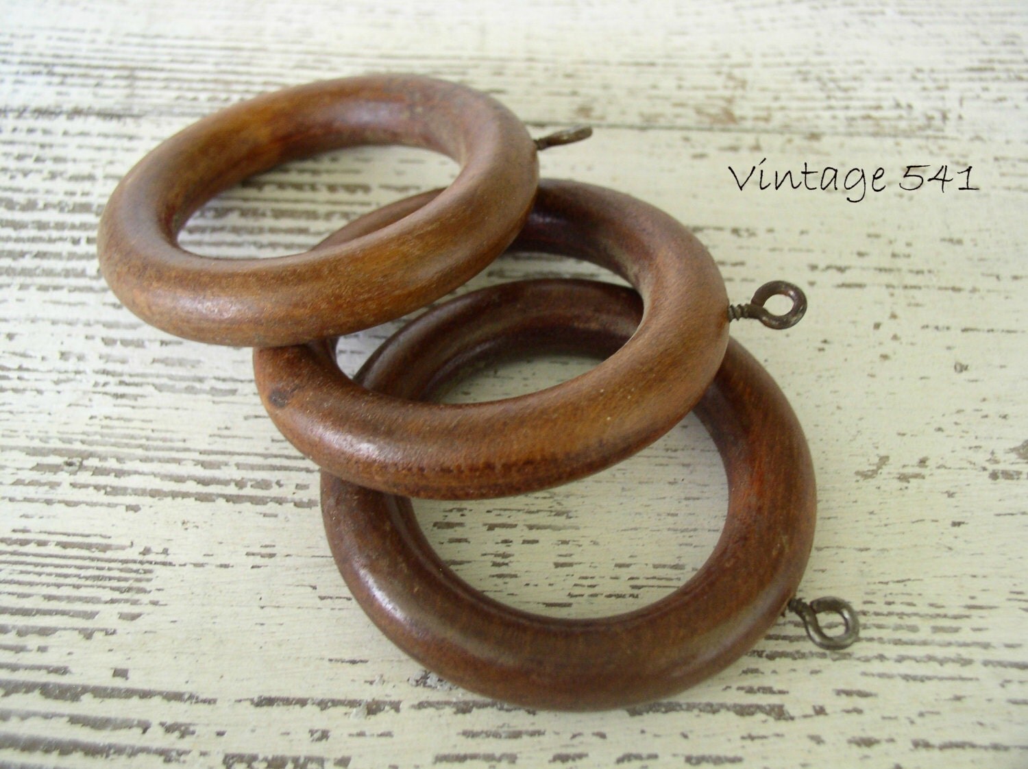 Vintage Wooden Curtain Rings Wooden Drapery Rings by vintage541