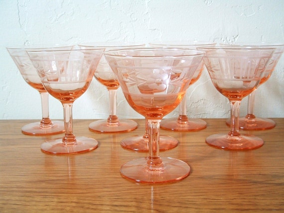 Vintage Pink Champagne Glasses 2