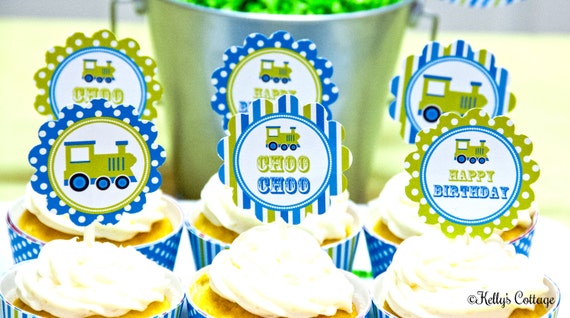 Vintage Train 2 Inch Party Circles, Instant Download, Printable, Digital, Cupcake Toppers, Favor Tags Il_570xn