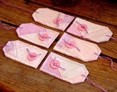 Patchwork Fabric Tags Pink Vintage Quilted Gift Wrap Tags Prim Cutter Quilt Wedding Baby Girl Everyday All Occasion Hang Tags itsyourcountry