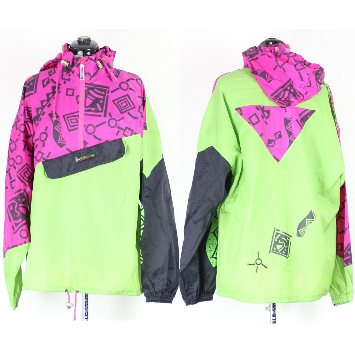 adidas neon windbreaker