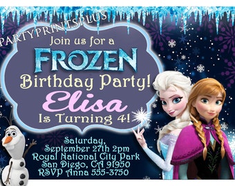 Frozen Invitation - Disney Frozen Birthday Invitation