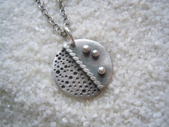 Tiny Pendant Small Jewelry Round Silver by SevenCenterStudios