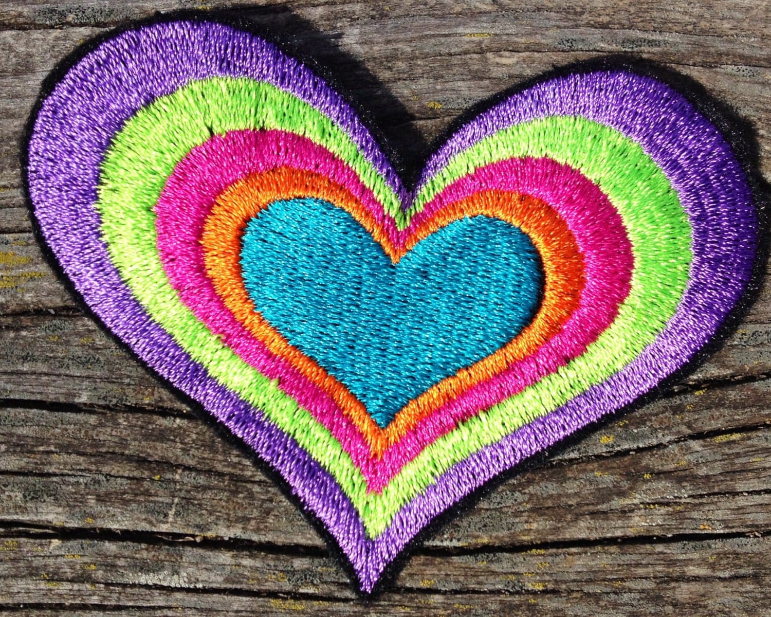Heart Embroidered Patch iron on sew on glue on